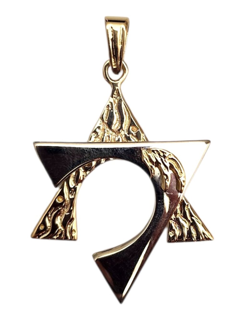 14K Yellow Gold Modern Star of David Pendant #25258